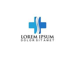 modernes medizinisches Logo im Gesundheitswesen. blaues und grünes geometrisches lineares abgerundetes Kreuzzeichen Gesundheitssymbol Unendlichkeitsstil isoliert auf dunklem Hintergrund. flaches Vektor-Logo-Design-Vorlagenelement. vektor