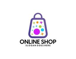 online Geschäft Logo Designs Vorlage. Illustration Vektor Grafik von Einkaufen Wagen und Geschäft Tasche Kombination Logo Design Konzept.