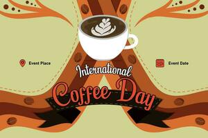Vorlage International Kaffee Tag mit retro Themen Illustration 2.3 vektor