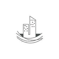 Stadt Nest Linie Kunst Logo vektor