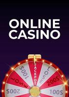 online casino bakgrundsaffisch med lyckohjul, lycklig ikon. vektor illustration