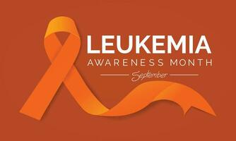 Vektor Illustration von Leukämie Bewusstsein Monat mit Orange farbig Band, beobachtete im September. Banner und Poster Design.