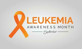 vektor illustration av leukemi medvetenhet månad med orange färgad band, observerats i september. baner och affisch design.