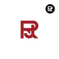 brev rj jr monogram logotyp design vektor