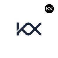 Brief kx kox Monogramm Logo Design vektor