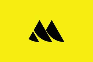 kreativ und minimalistisch Initiale Brief m Hügel Logo Design Vorlage vektor