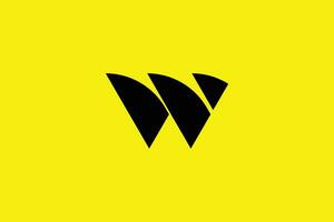 kreativ und minimalistisch Initiale Brief w Logo Design Vorlage auf Gelb Hintergrund 2 vektor