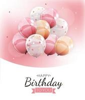 Farbe glänzende Ballons alles Gute zum Geburtstag Hintergrund-Vektor-Illustration vektor