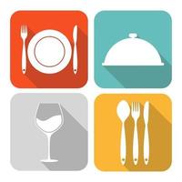 mat ikonuppsättning för webb- och mobilapplikation. vektor illustration