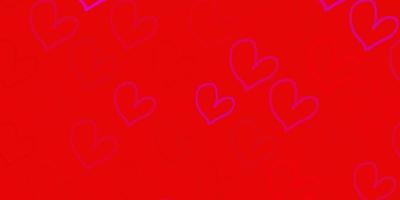 ljusblå röd vektor mönster med färgglada hjärtan