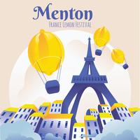 Berühmtes Zitronenfestival Fete du Citron in Menton Frankreich vektor