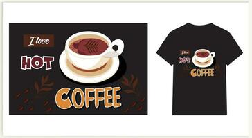 International Kaffee Tag T-Shirt Design mit editierbar Kaffee Tasse Vektor