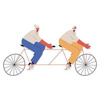 morföräldrar på cykel vektor