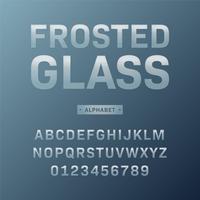 Frostat glas alfabet vektor uppsättning
