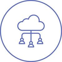 Wolke Zusammenarbeit Vektor Symbol