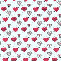 Hand gezeichneter Valentine Vector Pattern