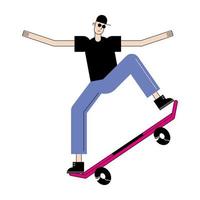 man tecknad på skateboard vektor design