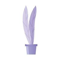 lila Zimmerpflanze in lila Keramiktopf-Symbol vektor