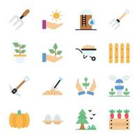 Landwirtschaft flache Icons Sets vektor