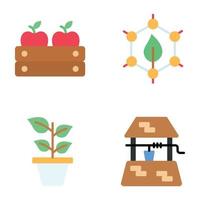 Landwirtschaft flache Icons Sets vektor