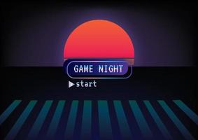 Text Spiel Nacht Spiel Zone Spiel Symbol Hintergrund Vektor