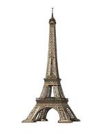 Eiffeltorn från ett stänk av akvarell, färgad teckning, realistisk. vektor illustration av färger