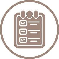 Memo Pad mit Checkliste Vektor Symbol