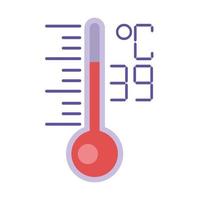 thermometer temperatur messen flachen stil vektor