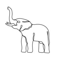 Elefant wildes Tier Symbol für eine Linie vektor