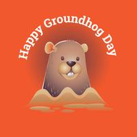 Glückliches Groundhog Day Design mit niedlichem 3D-Groundhog vektor