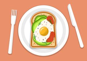 Avocado-Toast mit Ei und Thunfisch vektor