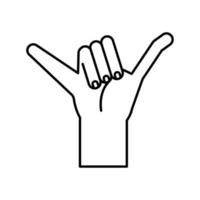 Handzeichensprache y Linienstil Symbol Vektordesign vektor