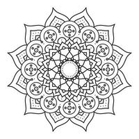 dekorativ blommig monokrom mandala etnicitet konstnärlig ikon vektor