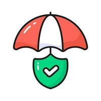 säkerhet skydda under paraply, vektor av försäkring, säkerhet ikon