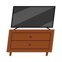 tv på hem möbler vektor design