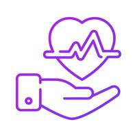 Herzschlag Wellen auf Herz mit Hand, Konzept Symbol von Gesundheit Versicherung, Herz Pflege Vektor