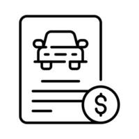 bil lån eller fordon uthyrning begrepp, bank påstående med utlåning belopp för köp av bil vektor