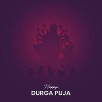 Göttin maa Durga Gesicht im glücklich Durga Puja, Dussehra, und navratri Feier Konzept zum Netz Banner, Poster, Sozial Medien Post, und Flyer Werbung vektor