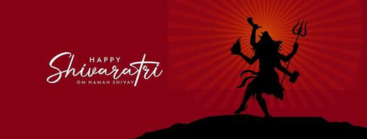 maha Shivratri Illustration von Herr Shiva Silhouette Design vektor