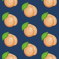 söt sömlös mönster med saftig persikor. upprepa bakgrund med frukt. vektor skriva ut.
