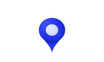 einzigartig 3d Vektor Stil Blau Kennzeichen Karte Ort Symbol modisch Symbole isoliert auf Hintergrund