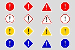 Warnung Zeichen auf Pack. Achtung Zeichen. Vektor Illustration.