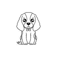 Hund Vektor Illustration Vorlage zum Färbung Buch. Zeichnung Lektion zum Kinder