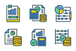 bokföring uppsättning ikon packa. vektor design.