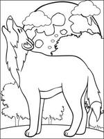 kostenlos Vektor Hand gezeichnet Wolf Gliederung Illustration- Wolf Färbung Seiten - - Vektor