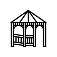 utomhus- gazebos ikon i vektor. logotyp vektor