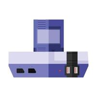 lila videospelkonsol med USB-portvektordesign vektor