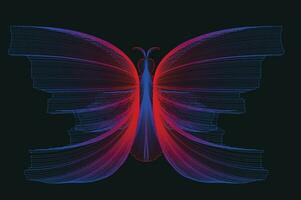 glühend Neon- Linie Kunst Gradient Vektor Design im das gestalten von ein Schmetterling