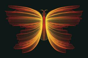 glühend Neon- Linie Kunst Gradient Vektor Design im das gestalten von ein Schmetterling