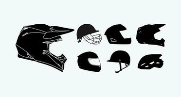 Arten von Helm einstellen bündeln Vektor Design, Motorrad und Sport Helm bündeln